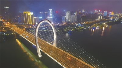 "网红桥—白沙大桥夜景.